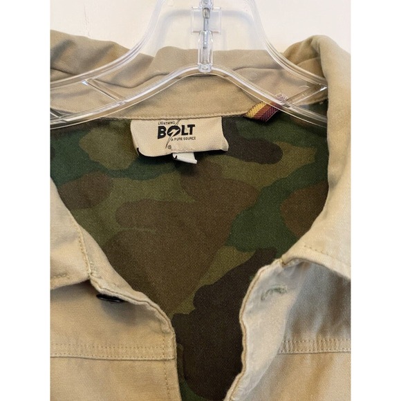 Lightning Bolt Canvas‎ Skater Surf Jacket Men Size XL Tan Beige Button Cotton - Picture 4 of 6